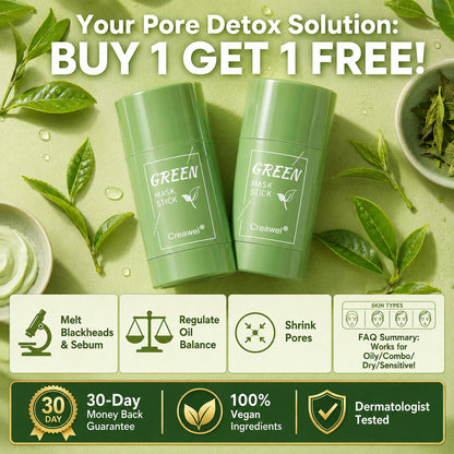 Creawel ®Clear Pores in 10 Minutes! The No-Mess Green Tea Stick for Flawless, Oil-Free Skin.