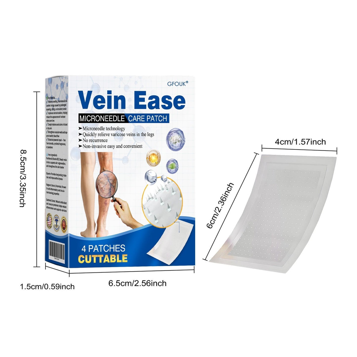 👨‍⚕️GFOUK® VeinEase Microneedle Care Patch⚡Instant Relief, Long-Term Results