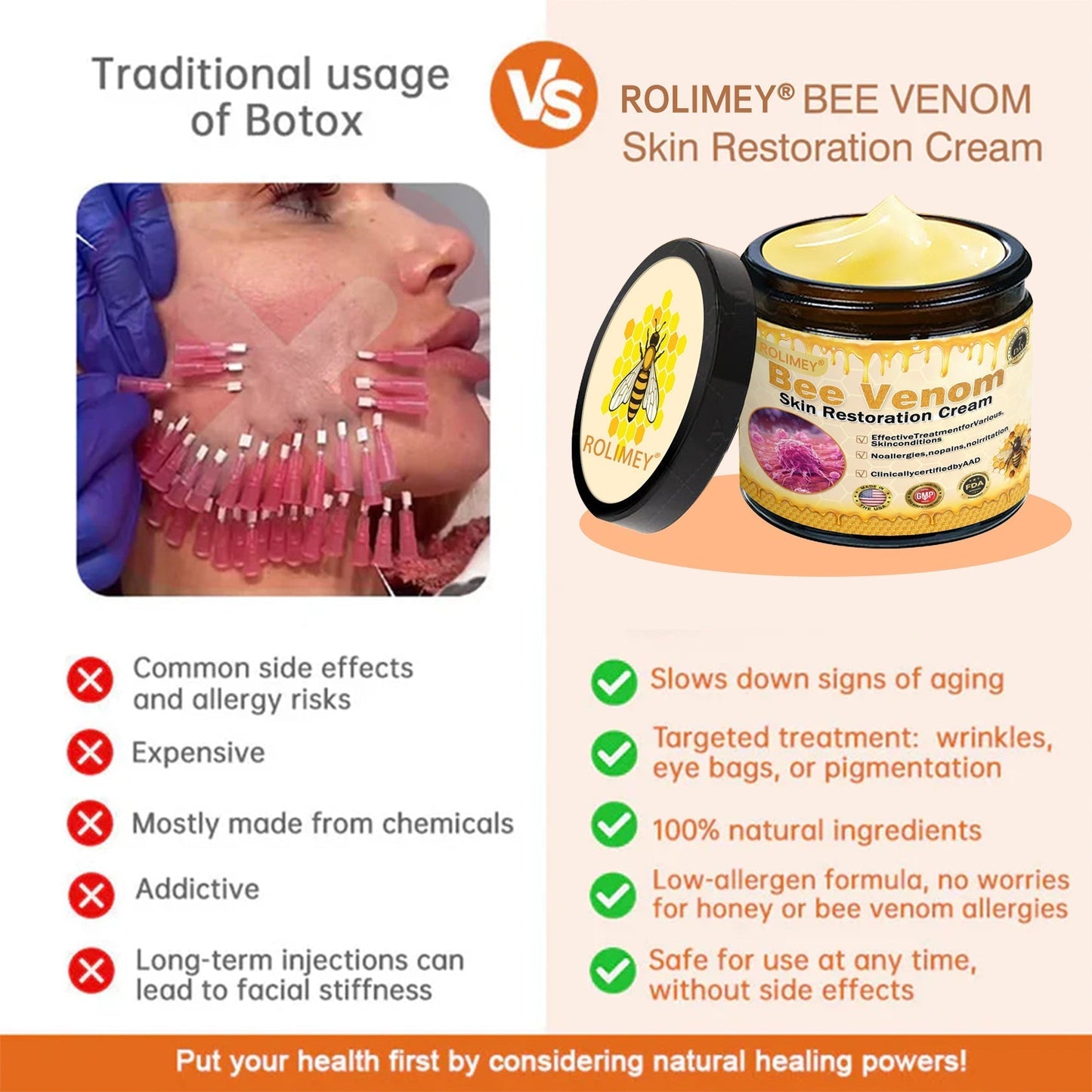 🌟💛 Rolimey® Bee venom Pro Comprehensive Cream —Tightening for Skin Types 🔥