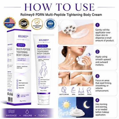 🔥🔥 Improved Version with New Packaging 2026丨⚡️ROLIMEY® PDRN Multi-Peptide Roll-On Body Cream for Firming, Regenerating & Smoothing Skin