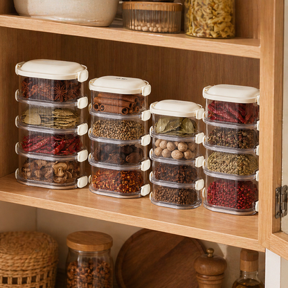 kravenia® Multi-Layer Stackable Spice Organizer with Moisture Protection
