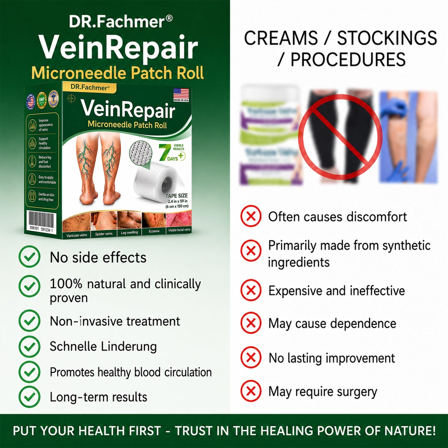 🌿DR.Fachmer® Vein Ease Microneedle Care Patch (For Spider Veins, Varicose Veins, Swelling & Leg Fatigue) - Last Day Promotion 50% OFF